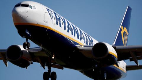 Ryanair plane in sky