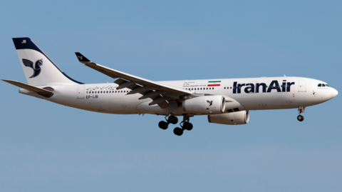 An Iran Air Airbus 330-200 landing at Frankfurt Rhein-Main Int'l Airport, 3 June 2023