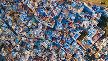 Aerial View Of Chefchaouen Morocco