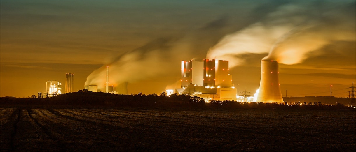 Global Energy Crisis Cover Image Abstract Power Plant At Sunset