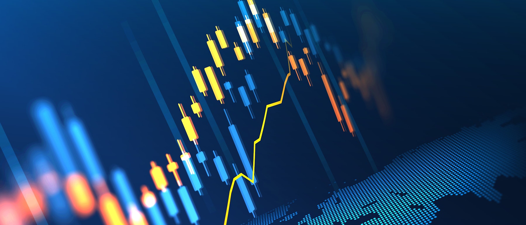 Stock market or forex trading graph in futuristic concept suitable for financial investment or Economic trends business idea and all art work design. Abstract finance background