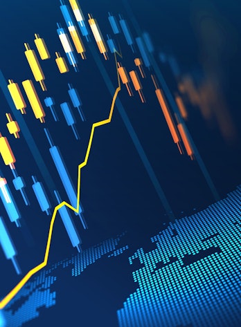 Stock market or forex trading graph in futuristic concept suitable for financial investment or Economic trends business idea and all art work design. Abstract finance background