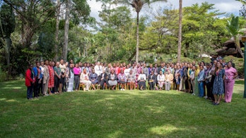 Photos shows policy makers in Nairobi standing in a semi circle