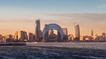 Baku waterfront with buildings (Azerbaijan)