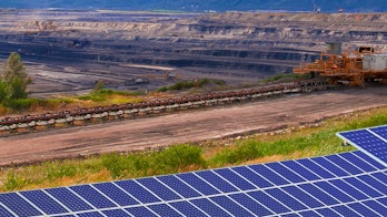 Photo Showing A Coal Mine With Solar Panels Shutterstock 343977761