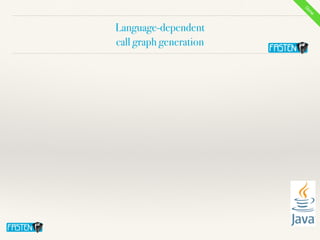 Language-dependent


call graph generation
Done
 