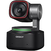 OBSBOT Tiny 2 Webcam 4K Voice Control PTZ, AI Tracking Multi-Mode & Auto Focus, Web Camera with 1/1.5" Sensor, Gesture Contro