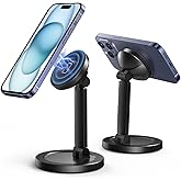 ABSKRYO Magnetic Phone Stand for Desk Mag-Safe Phone Holder Adjustable Angle Phone Stand with 360° Rotation Folding Cell Phon