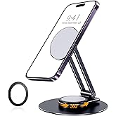 CreaDream Magnetic Phone Stand for Desk, Aluminum MagSafe iPhone Stand Foldable Adjustable, Cell Phone Stand Holder Compatibl