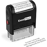 ExcelMark Custom Stamp – Clear & Crisp Impressions – Personalized Self-Inking Rubber Stamp – Use for Address Stamp and More (