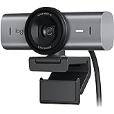 Logitech MX Brio Ultra HD 4K Collaboration and Streaming Webcam, 1080p at 60 FPS, Dual Noise Reducing Mics, Show Mode, USB-C,