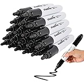 cloudriver Jumbo Size Permanent Markers, Black, 20 Pack, Large Permanent Markers, King Permanent Marker, 0.078" Bullet Tip, 3