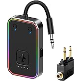 2024 Upgraded Pro Airplane Bluetooth 5.4 Transmitter for All Headphones, aptX LL, Supports 2 Headphones/AirPods, Wireless Aud