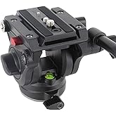 Avella Video Tripod Fluid Head with Quick Release Plate, Lightweight Heavy Duty Compatible with Manfrotto,Max Load 13.2lb/6kg