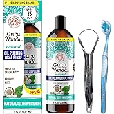 GuruNanda Coconut Oil Pulling, Fresh Breath & Whitening Mouthwash, 7 Essential Oils & Vitamins for Happy Teeth & Gums, Alcoho