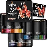 Castle Art Supplies 72 Watercolor Pencils Set | Vibrant Pigments for Blending, Drawing and Painting | For Adults, Hobbyists a