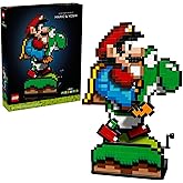 LEGO Super Mario World: Mario & Yoshi Nintendo Gift for Adult Fans, Mario Collectible Playset, Pixelated Nintendo Figures, Pl