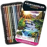 Prismacolor Premier Colored Pencils, Soft Core, Landscape Set, Adult Coloring, 12 Count