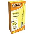 BIC Brite Liner Grip Highlighter, Chisel Tip, Yellow, 12-Count