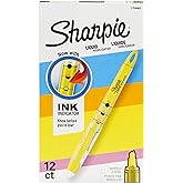 SHARPIE Liquid Highlighters, Chisel Tip, Fluorescent Yellow, 12 Count