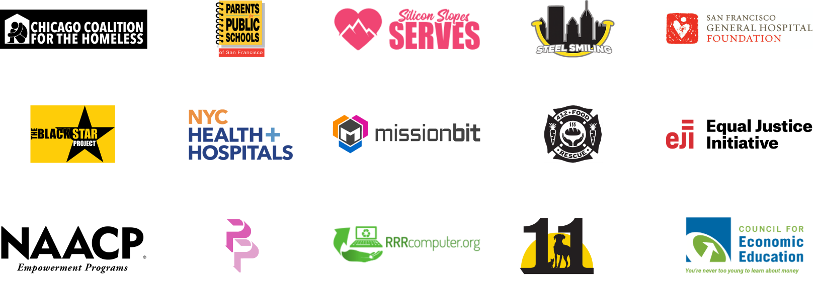 Grant recipients' logos