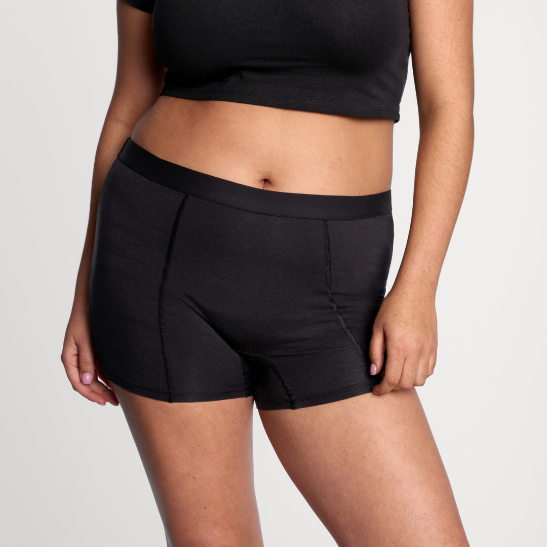 Thinx - Ultra Soft Boyshort - Black - Front