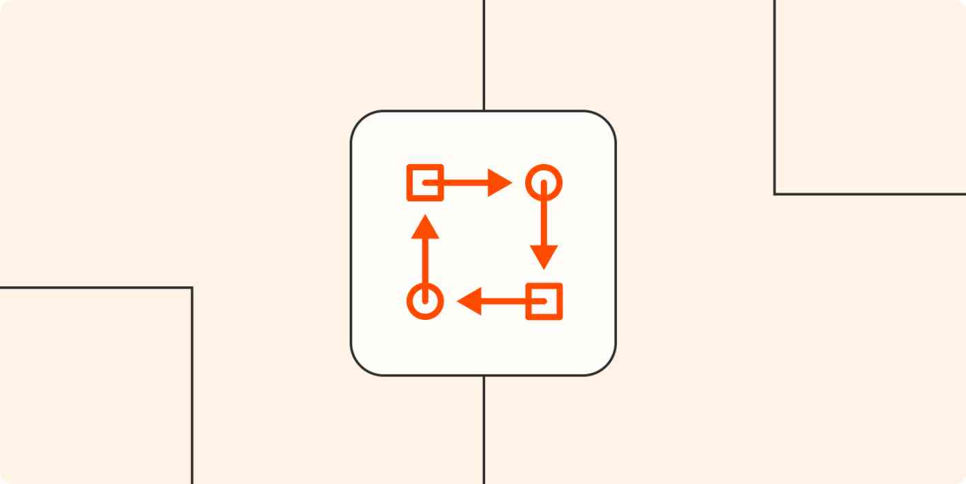 Hero image with a workflow or flowchart icon