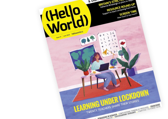 The front cover of the Hello World magazine