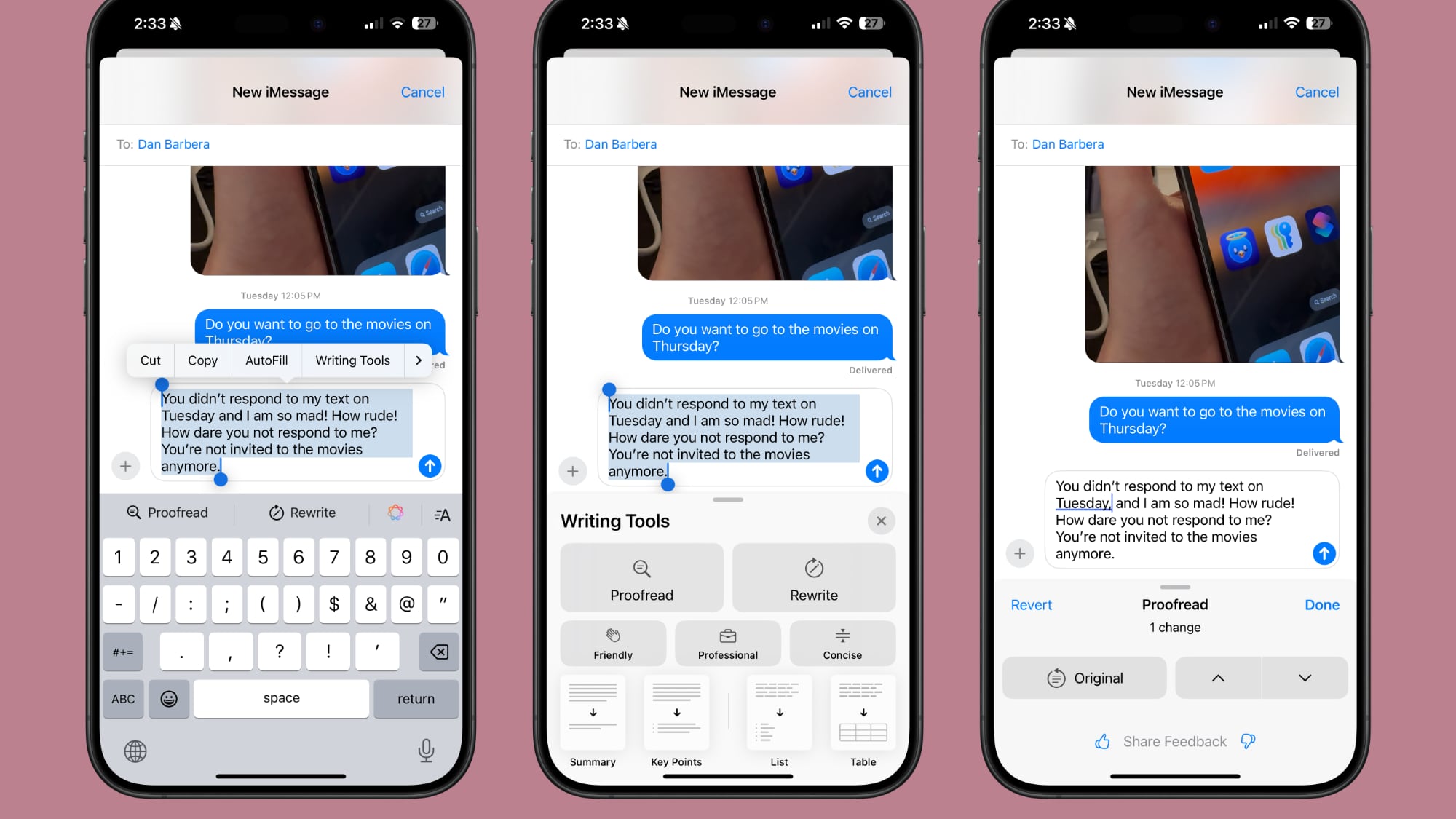 ios 18 messages writing tools