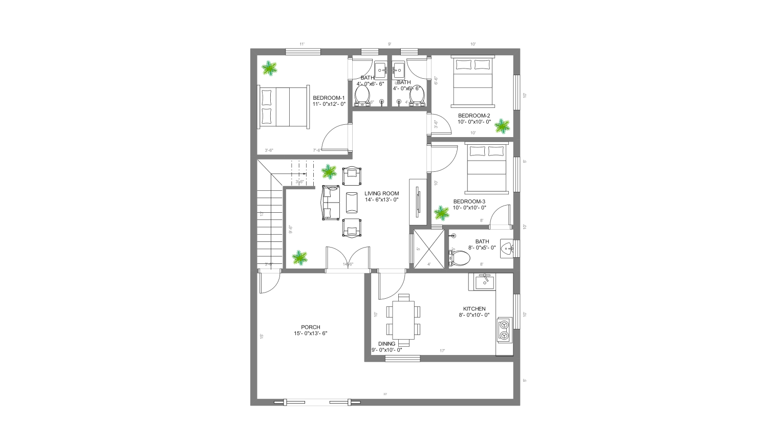 30x40 floor plan on edrawmax