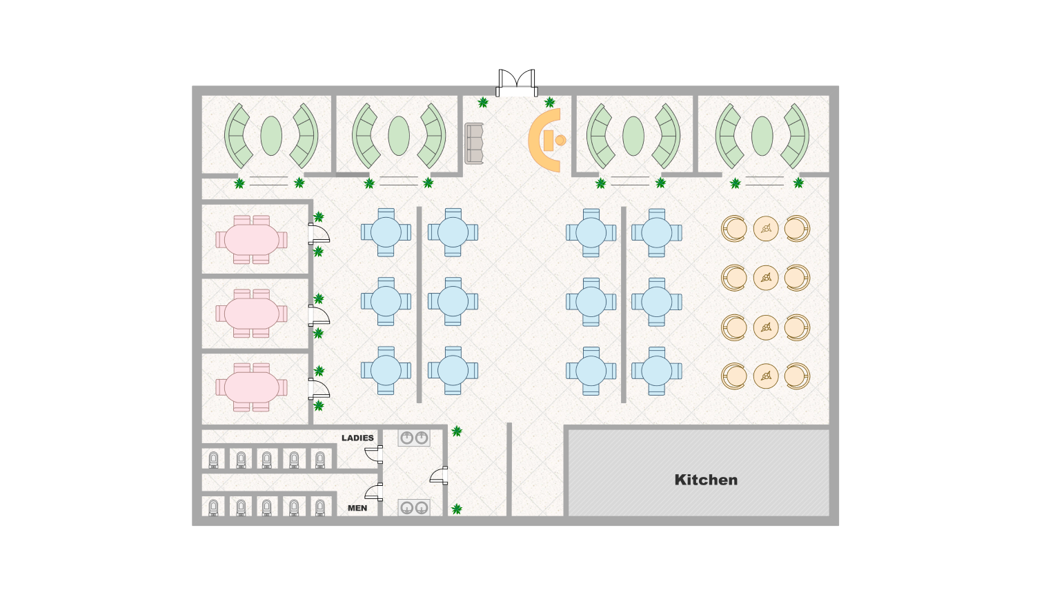 restaurant floor plan on edrawmax