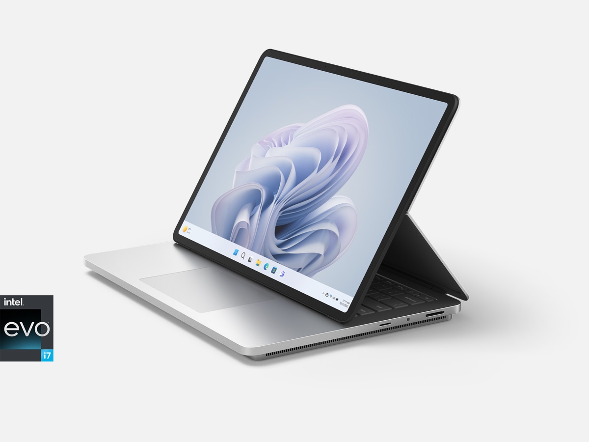 Zařízení Surface Laptop Studio 2 v prezentačním režimu.