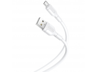 Cabluri si Adaptori/H1,Cablu Date si Incarcare USB-A - microUSB XO Design NB212, 18W, 1m, Alb -GSMnet.ro-list