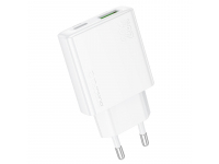 Incarcatoare/H1,Incarcator Retea Borofone BN24 Wish, 20W, 3A, 1 x USB-A - 1 x USB-C, Alb -GSMnet.ro-list