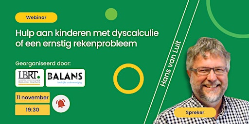 Primaire afbeelding van Webinar 'Hulp aan kinderen met dyscalculie of een ernstig rekenprobleem'