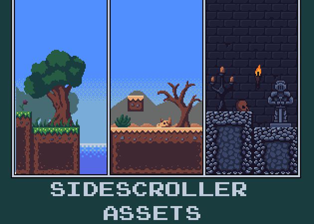 Platformer pixel art tileset pack