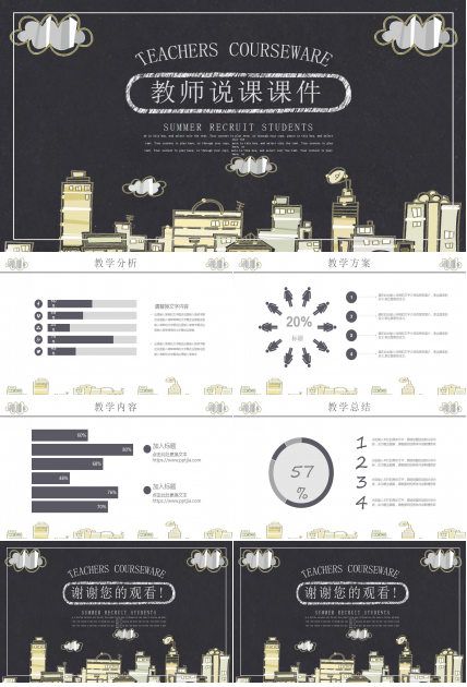 创意黑板教师说课ppt模板