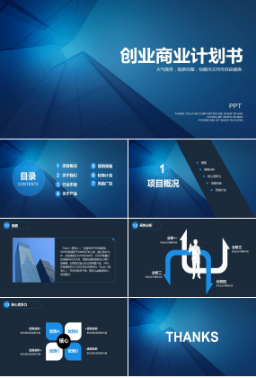 完整框架的商业创业计划书ppt模板