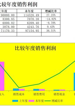 年度销售利润比较excel模板