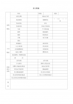 企业员工档案word模板