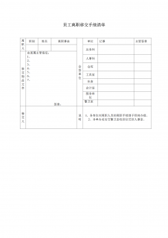 员工离职移交手续清单word模板