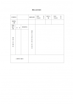 企业增补人员申请单word模板下载