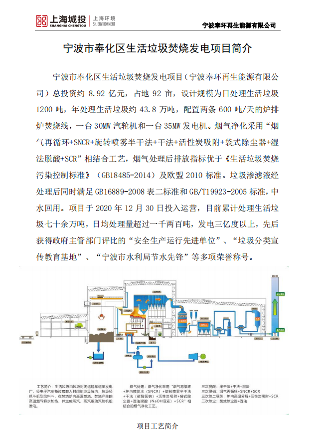 项目信息|宁波市奉化区生活垃圾焚烧发电项目