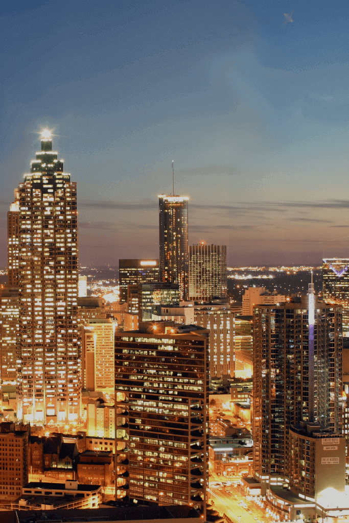 Image of a city skyline at night