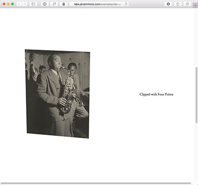 screenshot of the Simple Clip Path demo