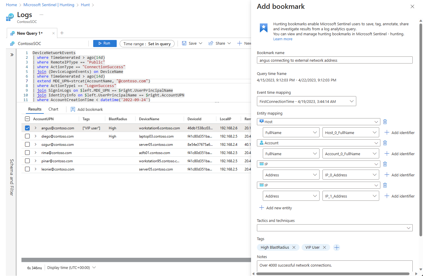 Screenshot showing add bookmark pane with optional fields filled in.