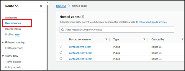 Select Manage DNS from the drop-down list.