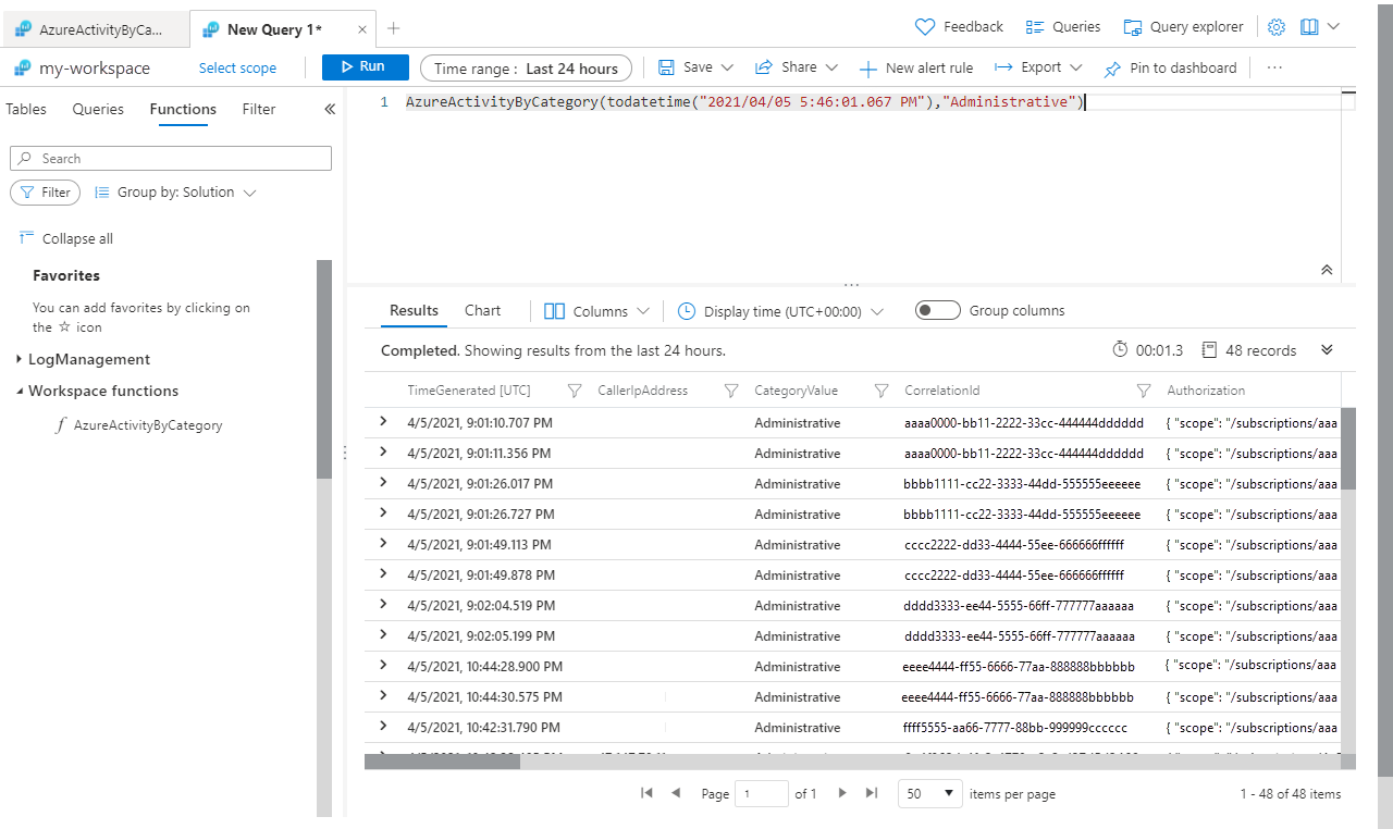 Screenshot that shows adding values for parameters.