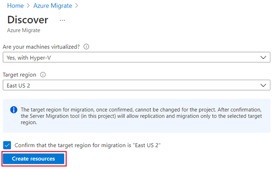 Screenshot that shows creating an appliance for managing the replication.