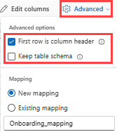 Screenshot of advanced CSV options.